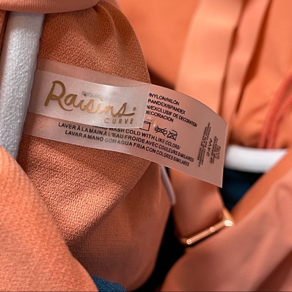 Raisins Curve Color Block Tankini Top Size 24w - image 5